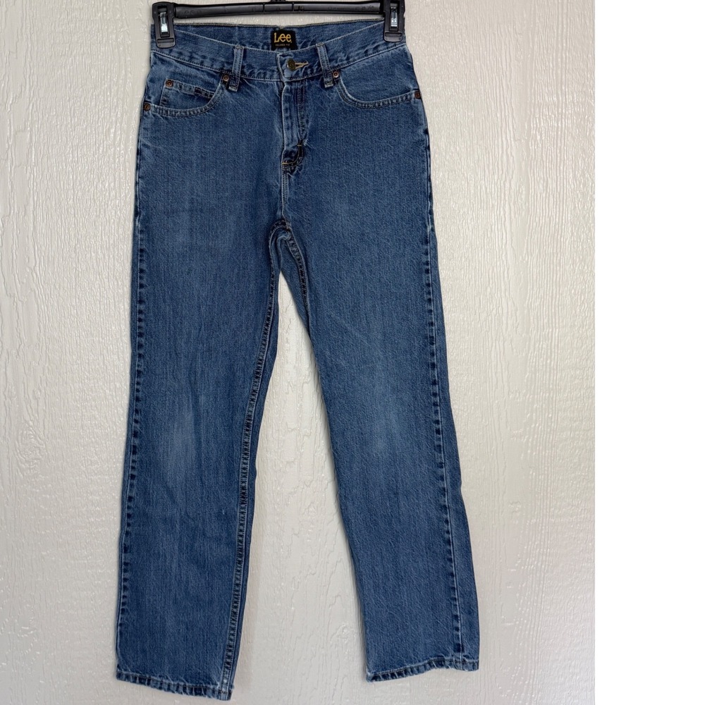 Lee Relaxed Fit Straight Leg Jeans Mens 28x30 Medium Wash Blue Cotton EUC